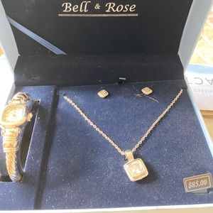 Bell & Rose Jewelry box set nwt silver